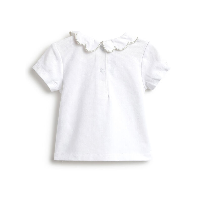 Girls White Embellished Short Sleeve T-Shirt image number 1